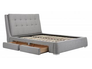 5ft King Size Mayfly Grey deep buttoned 4 drawer storage bed frame